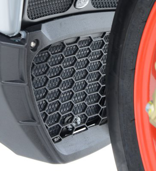 R&G Racing Oil Cooler Guard for the Aprilia RSV4 RF & Tuono V4 1100 '15-18, RSV4-RR '16-19 R&G Racing Oil Cooler Guard for the Aprilia RSV4 RF & Tuono V4 1100 '15-18, RSV4-RR '16-19